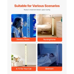 Kuplaputkilamppu lattialla seisova 150 cm 16 väriä kaukosäädin hiljainen 40–45 dB