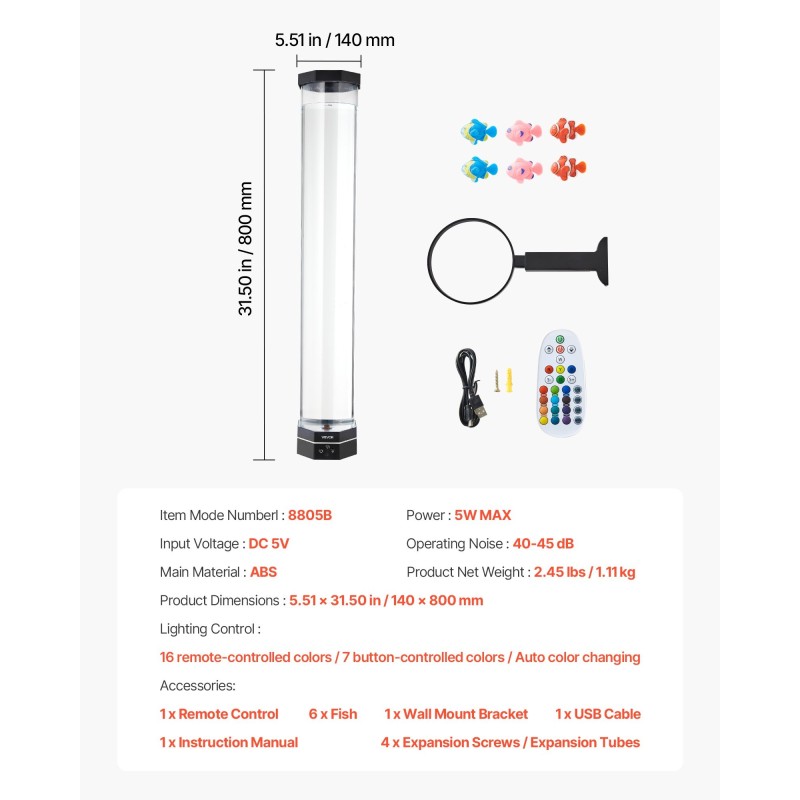 Kuplalamppu lattialla seisova 32 tuumaa ABS-muovi 16 väriä kaukosäätimellä hiljainen