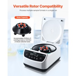 Pöytämallinen laboratoriolinkouskone 500–4000 kierrosta/min 6-paikkainen 15/50ml