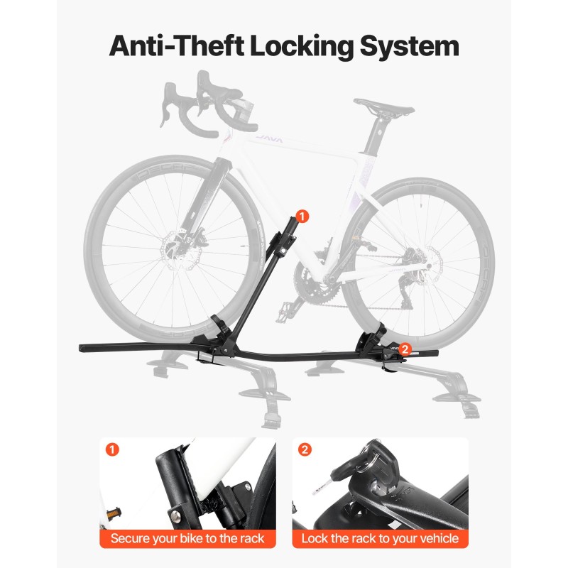 Kattopyöräteline pystyasennettava alumiinirunkoinen yhdelle polkupyörälle lukittava 20–29 tuuman renkaisiin sopiva