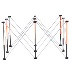 Taitettava työpukki alumiiniseos ja hiiliteräs 1589 kg kantavuus 9 tukijalkaa