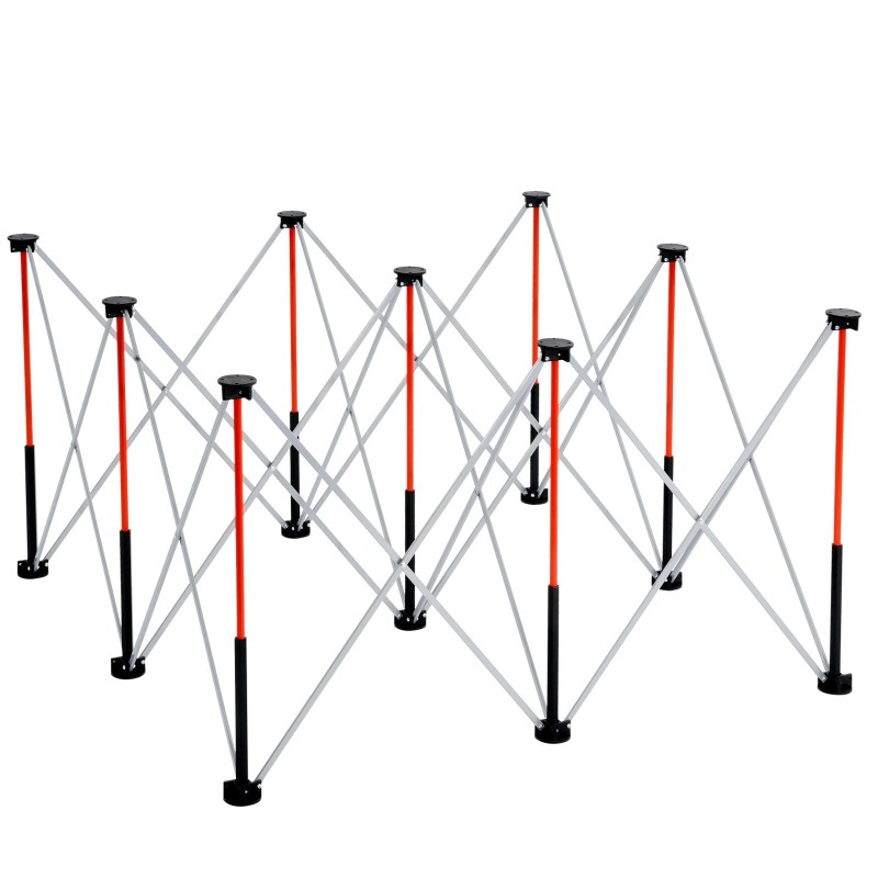 Taitettava työpukki alumiiniseos ja hiiliteräs 1589 kg kantavuus 9 tukijalkaa