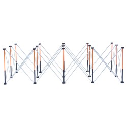Kokoontaitettava työalusta 15 tukijalkaa alumiiniseos ja hiiliteräs 2445x1255 mm 2724 kg