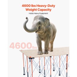 Kokoontaitettava työalusta 15 tukijalkaa alumiiniseos ja hiiliteräs 2445x1255 mm 2724 kg