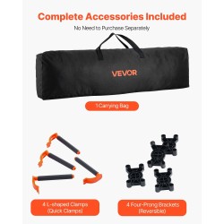 Kokoontaitettava työalusta 15 tukijalkaa alumiiniseos ja hiiliteräs 2445x1255 mm 2724 kg