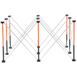 Taitettava työjalusta alumiiniseos hiiliteräs 1135 kg kantavuus kuusi tukijalkaa säilytyslaukku käyttövalmis