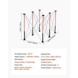 Taitettava työjalusta alumiiniseos hiiliteräs 1135 kg kantavuus kuusi tukijalkaa säilytyslaukku käyttövalmis