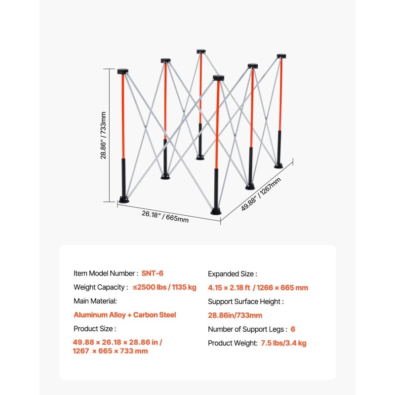 Taitettava työjalusta alumiiniseos hiiliteräs 1135 kg kantavuus kuusi tukijalkaa säilytyslaukku käyttövalmis