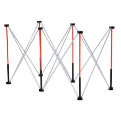 Taitettava työjalusta alumiiniseos hiiliteräs 1135 kg kantavuus kuusi tukijalkaa säilytyslaukku käyttövalmis