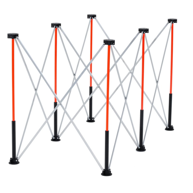 Taitettava työjalusta alumiiniseos hiiliteräs 1135 kg kantavuus kuusi tukijalkaa säilytyslaukku käyttövalmis