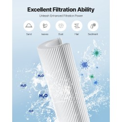 Altaan suodatinkasetit 4 kpl trilobal-laskostettu kuitu läpinäkyvällä sisärungolla