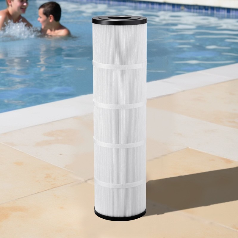 Altaan suodatinkasetit 4 kpl trilobal-laskostettu kuitu läpinäkyvällä sisärungolla