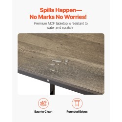 Korkea baaripöytä MDF-levy metallirungolla 24x24x36 tuumaa rustiikinruskea