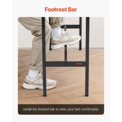 Baaripöytä kapea MDF-levy metallirunko 55 x 15 x 39 tuumaa rustiikkiruskea