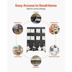 Pöytämallinen rei'itetty esittelyteline 2-osainen kylmävalssattu teräs musta 30 koukkua