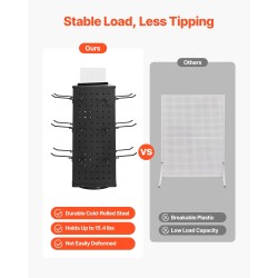 Pyörivä reikälevyteline SPCC-teräs 188 x 188 x 520 mm 4 kpl musta