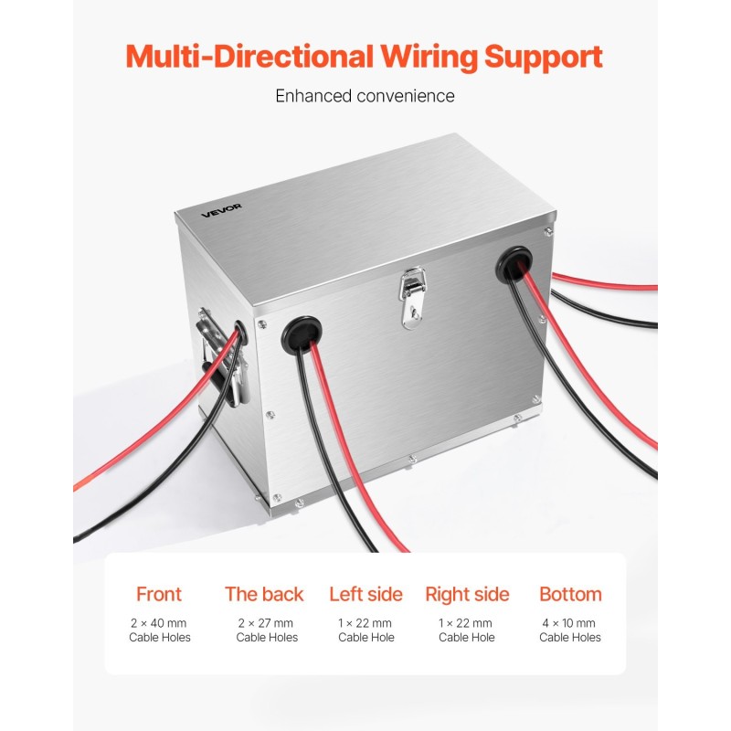 Akkulaukku pinnoitetusta ruostumattomasta teräksestä ryhmän 24/31 akuille 12V 24V 36V