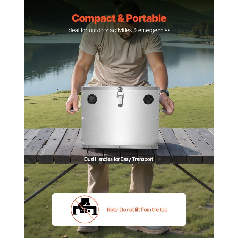 Akkulaukku pinnoitetusta ruostumattomasta teräksestä ryhmän 24/31 akuille 12V 24V 36V