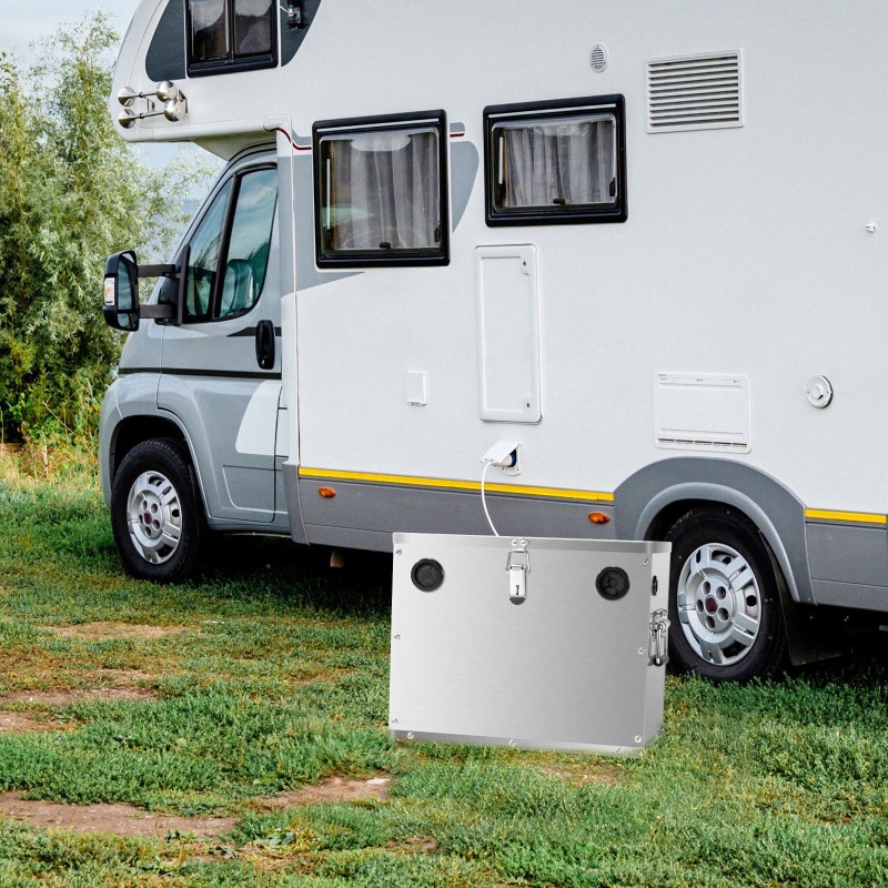 Akkulaukku pinnoitetusta ruostumattomasta teräksestä ryhmän 24/31 akuille 12V 24V 36V