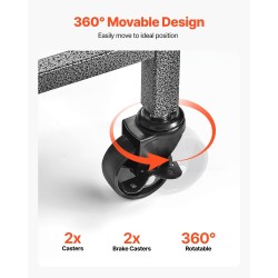 Siirrettävä vapateline 15 vavalle seosteräsrunko MDF-levyhyllyillä pyörillä