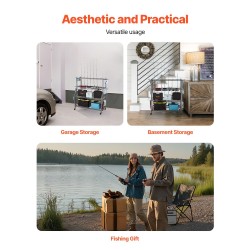 Siirrettävä vapateline 15 vavalle seosteräsrunko MDF-levyhyllyillä pyörillä