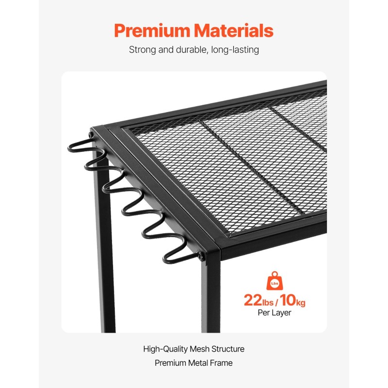 Kalastusvapateline seosteräksestä 10 vavalle monitasoisella hyllyllä pyörillä ja jarruilla sisäkäyttöön