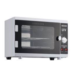 UV-sterilointikaappi kynsityökaluille 12 l kaksitasoinen irrotettavilla hyllyillä 185 nm ajastin 5–60 min