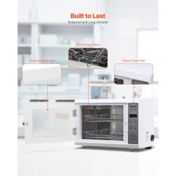 Puhdistuskaappi kynsityökaluille UV 185 nm 12L valkoinen kaksitasoinen