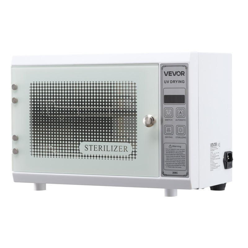 Puhdistuskaappi kynsityökaluille UV 185 nm 12L valkoinen kaksitasoinen