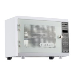 Puhdistuskaappi kynsityökaluille UV 185 nm 12L valkoinen kaksitasoinen