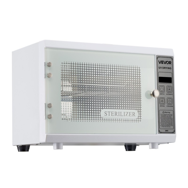 Puhdistuskaappi kynsityökaluille UV 185 nm 12L valkoinen kaksitasoinen