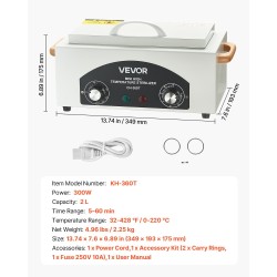 Kuumakuivain työkaluille 2 l 0–220 °C ajastin 5–60 minuuttia