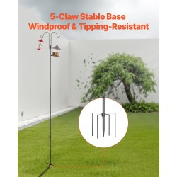 Teline lintulaudoille säänkestävä teräs kahdeksan kappaleen setti korkeus 2337 mm