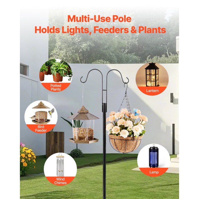 Kaksinkertainen ulkopaalu hiiliteräs säädettävä yhdeksänkymmentäviisi senttimetriä kaksi koukkua kahdeksan kappaleen pakkaus