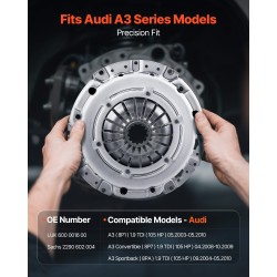 Yksilevykytkinsarja Audi A3 2003–2010 yhteensopiva teräslaakeri ja paineasetelma