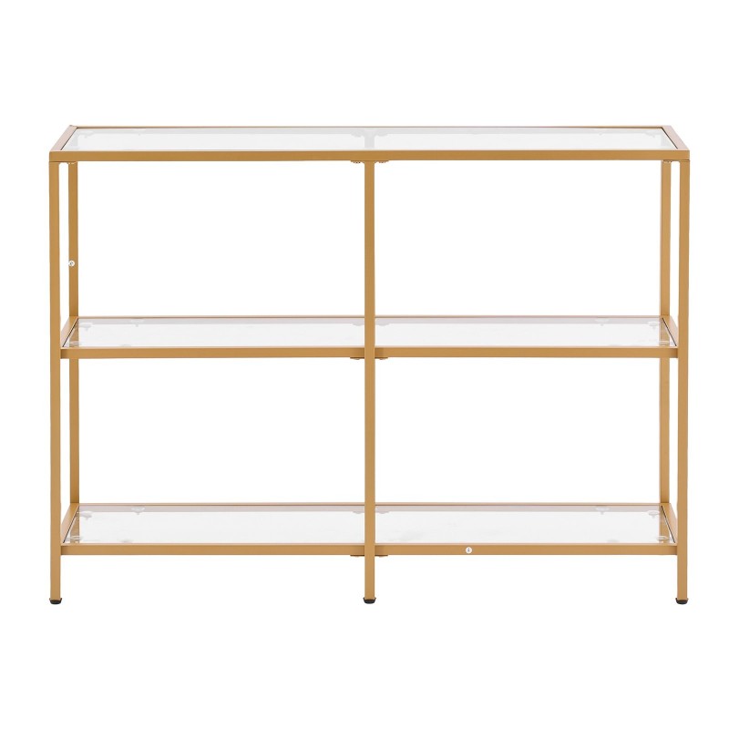 Konsolipöytä 3-tasoinen karkaistu lasi metallirunko eteiseen