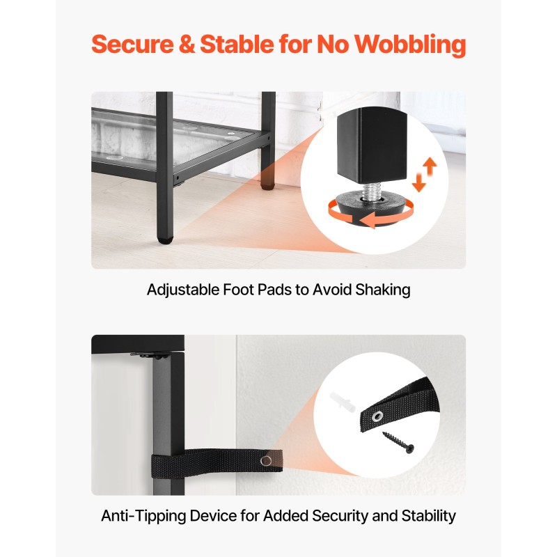 Konsolipöytä 3-kerroksinen rautaputki karkaistu lasi 100 x 30 x 72,9 cm eteiseen