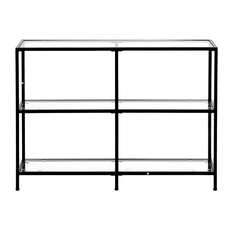 Konsolipöytä 3-kerroksinen rautaputki karkaistu lasi 100 x 30 x 72,9 cm eteiseen