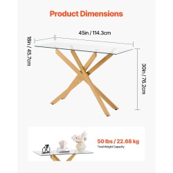 Lasinen sivupöytä karkaistulla lasikannella kultaisella metallirungolla olohuoneeseen