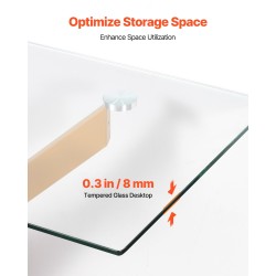 Lasinen sivupöytä karkaistulla lasikannella kultaisella metallirungolla olohuoneeseen