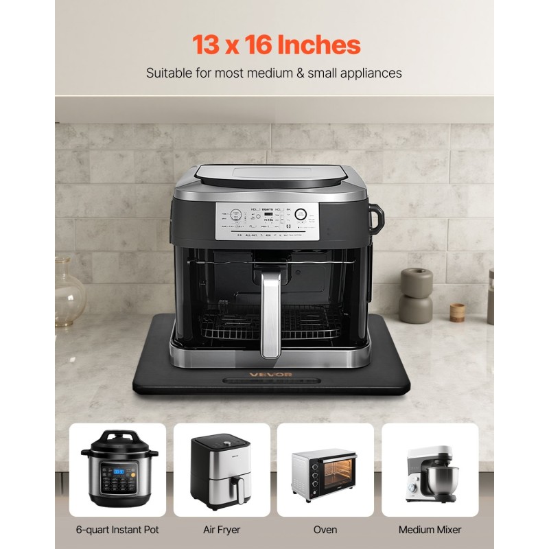 Liukualusta keittiölaitteille puulevy 330×406 mm musta 18 kg