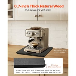 Liukualusta keittiölaitteille puulevy 330×406 mm musta 18 kg