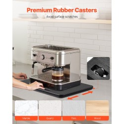 Liukualusta keittiölaitteille puulevy 330×406 mm musta 18 kg