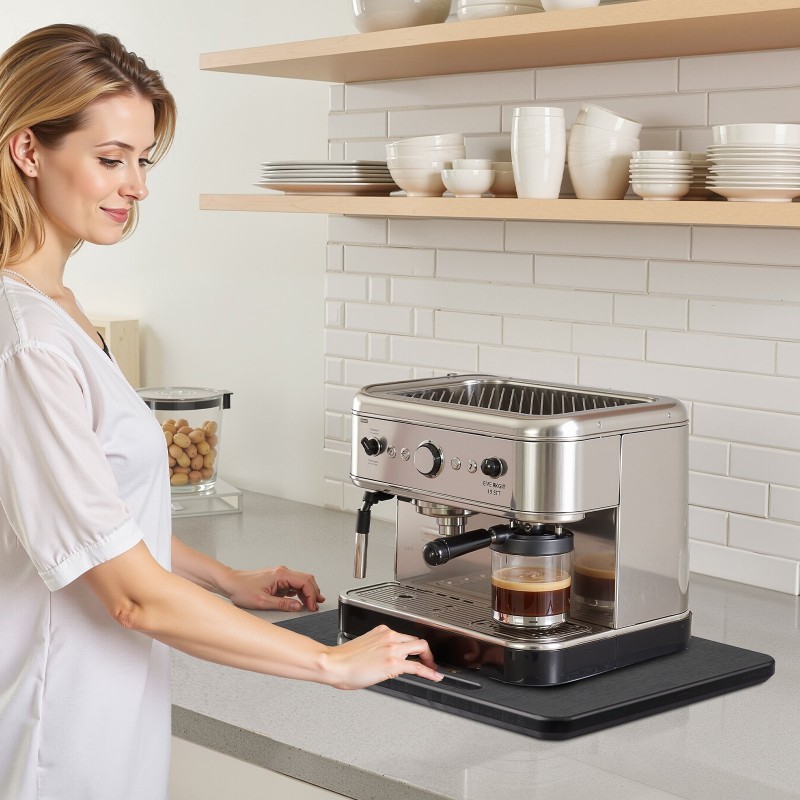 Liukualusta keittiölaitteille puulevy 330×406 mm musta 18 kg