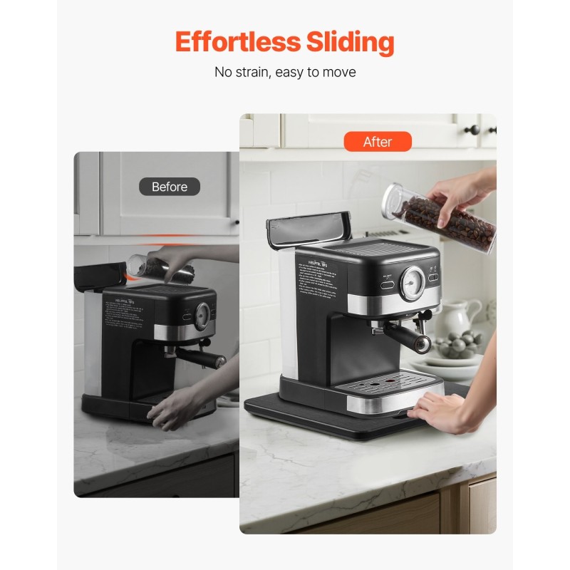 Keittiön liukutaso puulevy 267×330 mm musta 18 kg kantava kumipyörillä