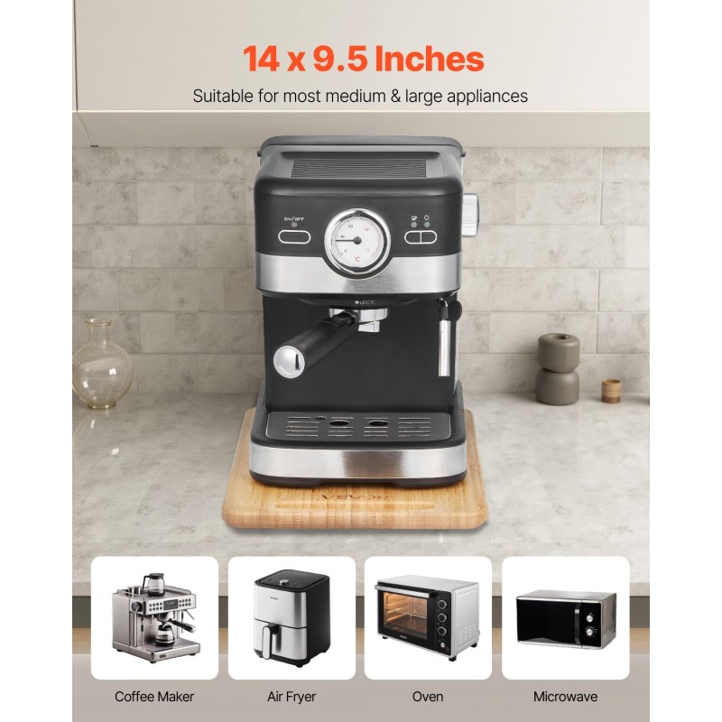 Liukualusta keittiölaitteille luonnollinen puu 356x241 mm 18 kg 1 kpl