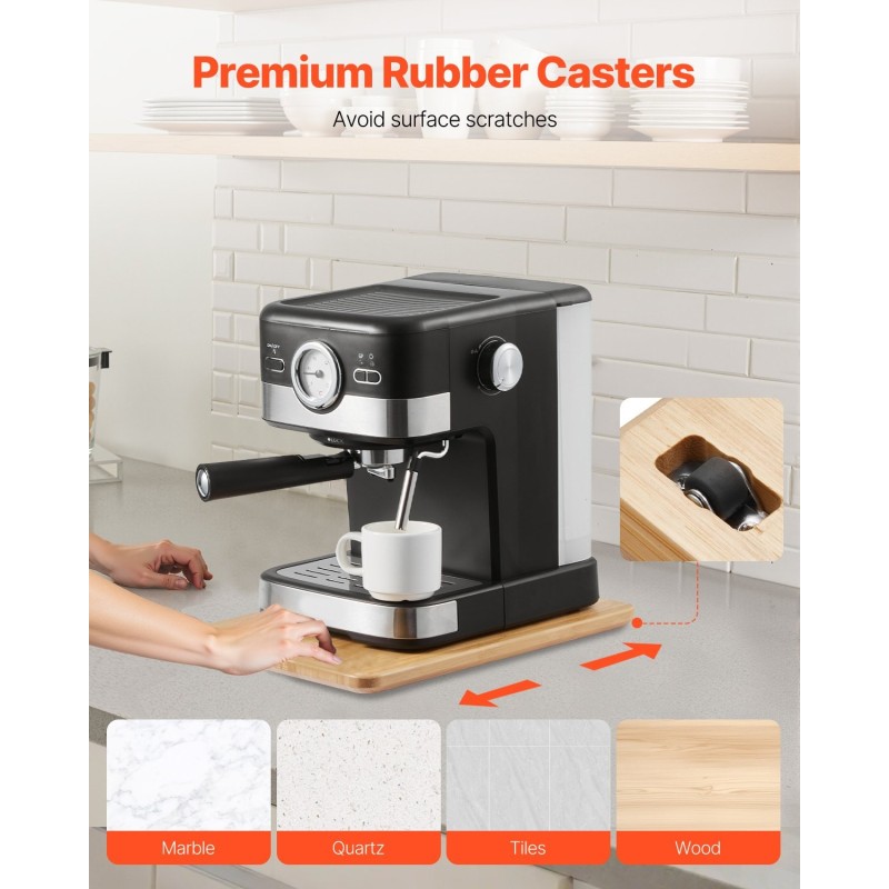 Liukualusta keittiölaitteille luonnollinen puu 356x241 mm 18 kg 1 kpl