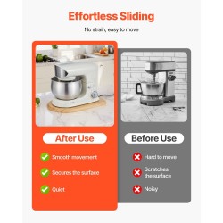 Soikea liukualusta keittiökoneille puulevy 368 x 239 mm 18 kg kantavuus PTFE-liukutyynyt