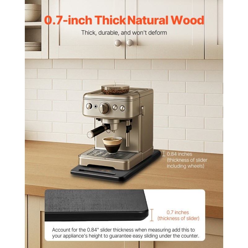 Keittiökonealusta musta keskikokoinen kantaa kahdeksantoista kilogrammaa pehmeillä kumipyörillä ontolla kahvalla