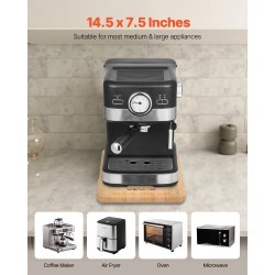 Työtasoalusta luonnonpuinen kumipyörillä koko 368x191x21 mm 18 kg kantavuus